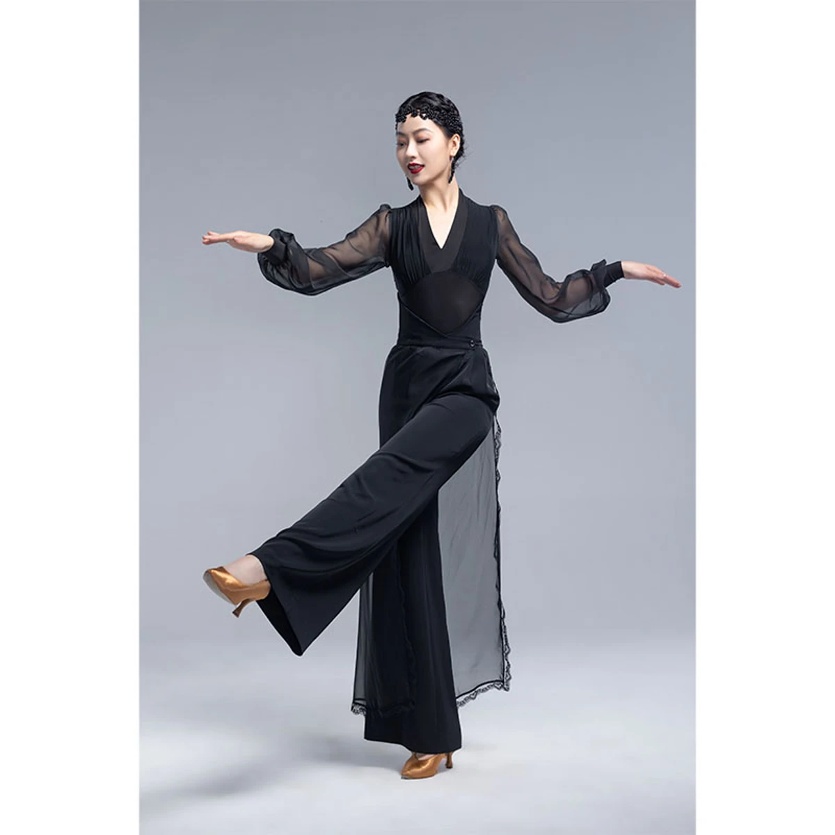 MK570 Women’s Ballroom Wide-Leg Pants